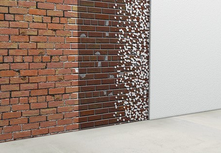 Restauratiemortel voor met vocht en zouten belaste muren