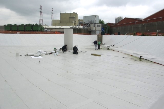 TPO Membranen Afdichten Waterbuffer